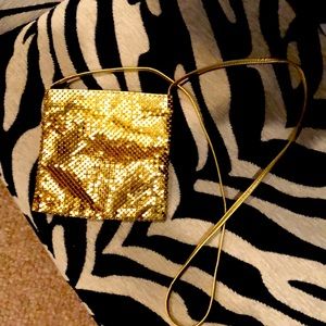 Gold Evening Bag with Gold Strap